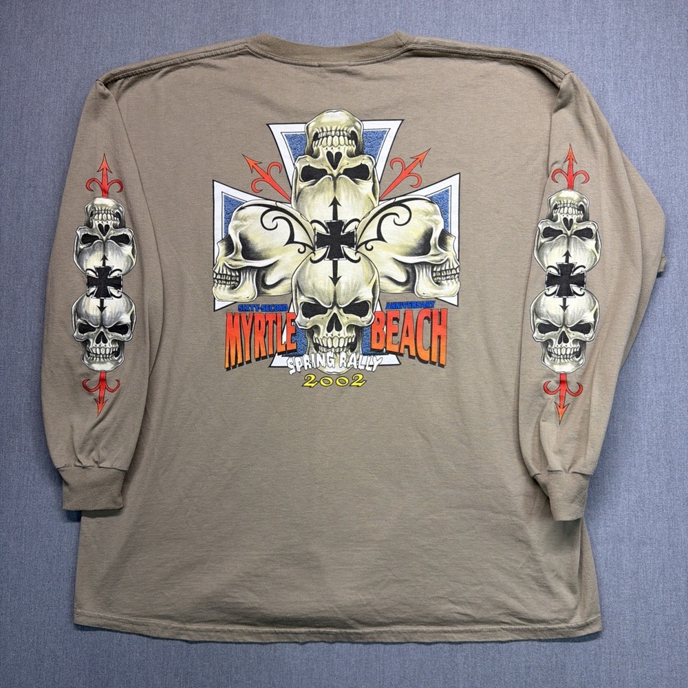 Vintage West Coast Choppers Shirt Mens XXL Iron Cross‎ Biker Long Sleeve